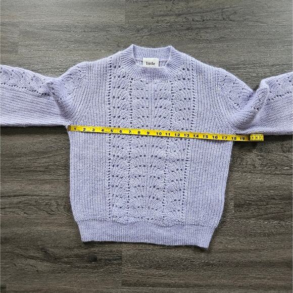 Aritzia Little Moon Purple Gardenia Pointelle Mohair Crewneck Sweater Size XXS - Picture 13 of 15